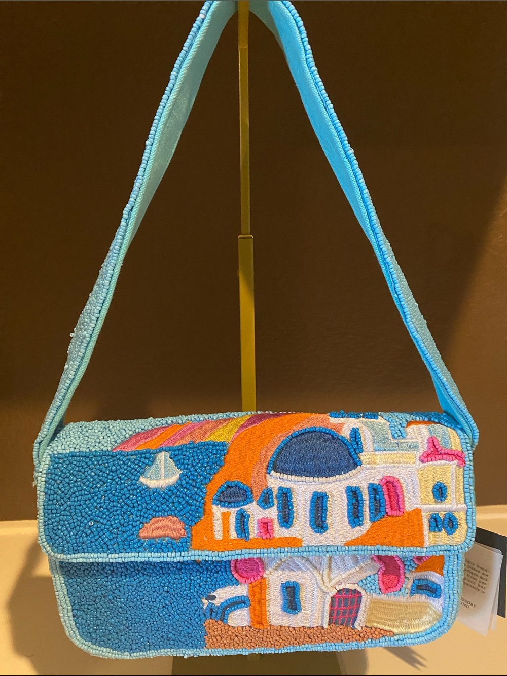 🌊 American & Beyond Santorini Beaded Shoulder Bag 🌊